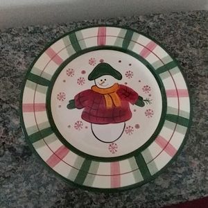 Set of 4 Snowman Plates